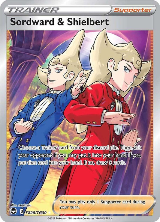 Sordward & Shielbert TG28/TG30 Ultra Rare Silver Tempest Trainer Gallery Pokémon card