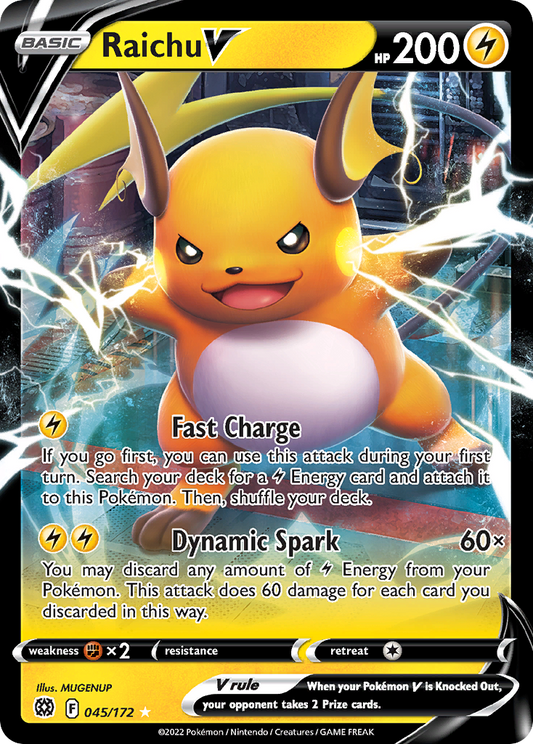 Raichu V 045/172 Rare Holo V Brilliant Stars