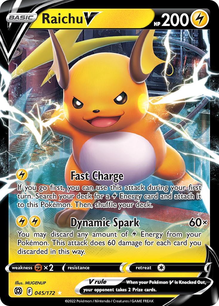 Raichu V 045/172 Rare Holo V Brilliant Stars