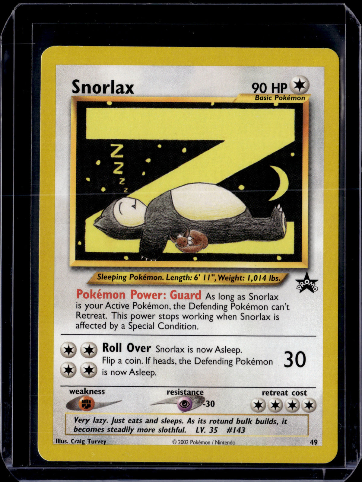 Snorlax WoTC Promo #49/53 Normal Pokémon Card (front)