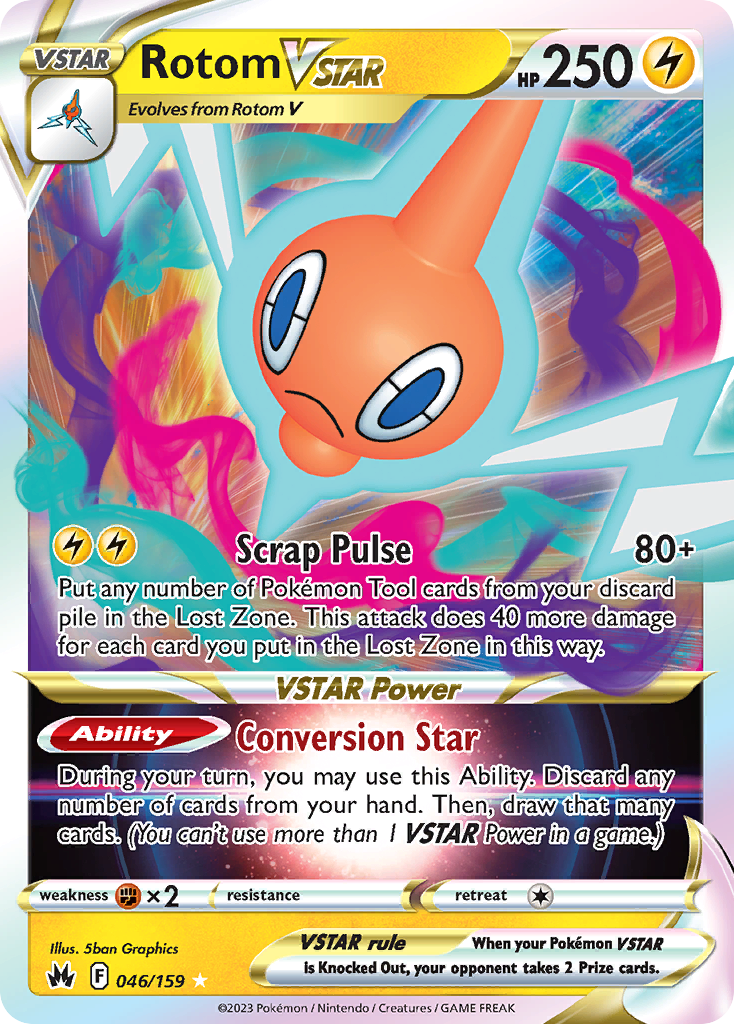 Rotom VSTAR 046/159 Rare Holo VSTAR Crown Zenith