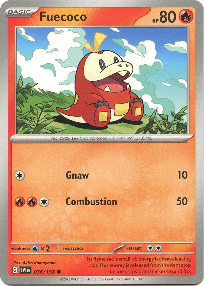 Fuecoco 036/198 Common Scarlet & Violet Base Set Pokémon card