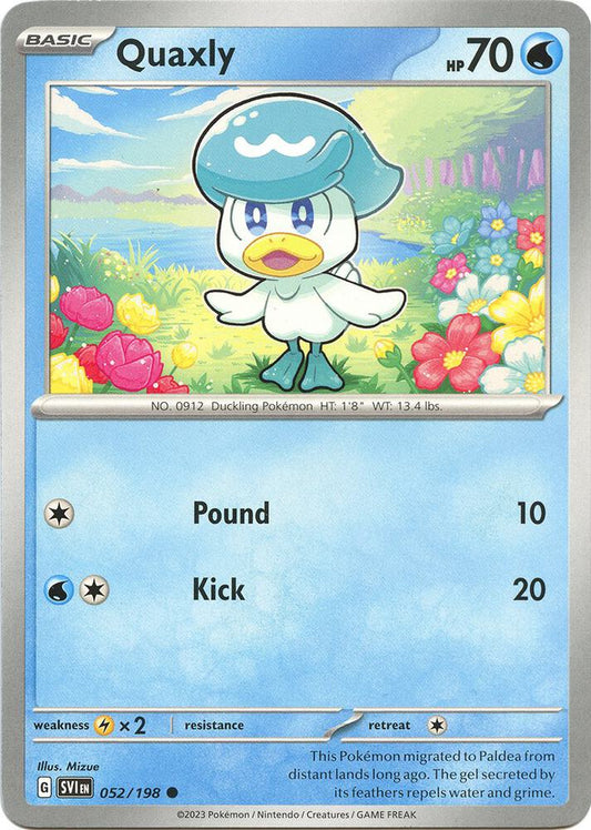 Quaxly 052/198 Common Scarlet & Violet Base Set Pokémon card