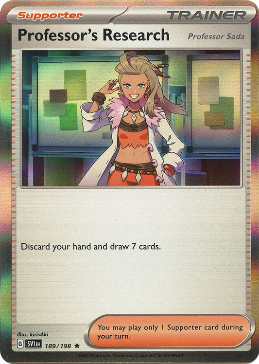 Professor's Research - 189/198 189/198 Rare Scarlet & Violet Base Set Pokémon card