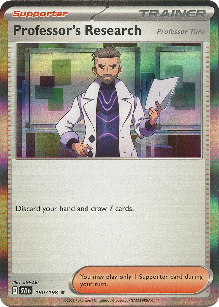 Professor's Research [Professor Turo] - 190/198 190/198 Rare Scarlet & Violet Base Set Pokémon card