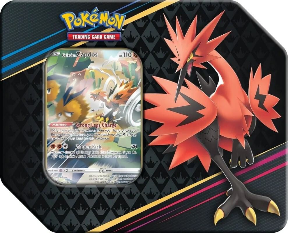 Crown Zenith Tin [Galarian Zapdos] Pokémon card