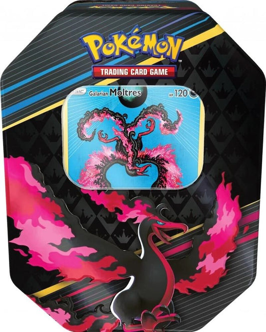 Crown Zenith Tin [Galarian Moltres] (International Version) Pokémon card