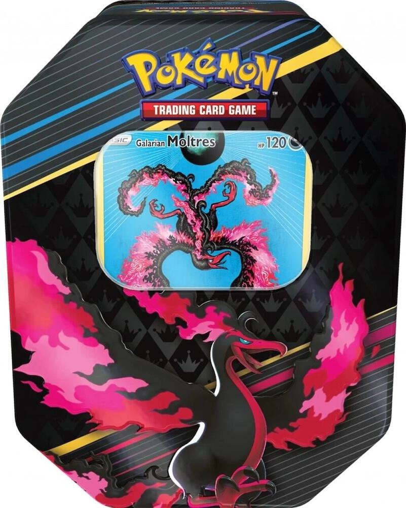 Crown Zenith Tin [Galarian Moltres] (International Version) Pokémon card