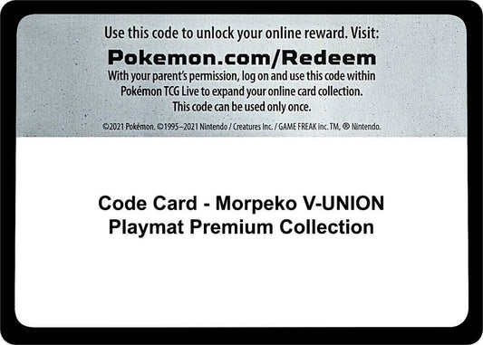 Code Card - Morpeko V-UNION Playmat Premium Collection Code Card Crown Zenith Pokémon card