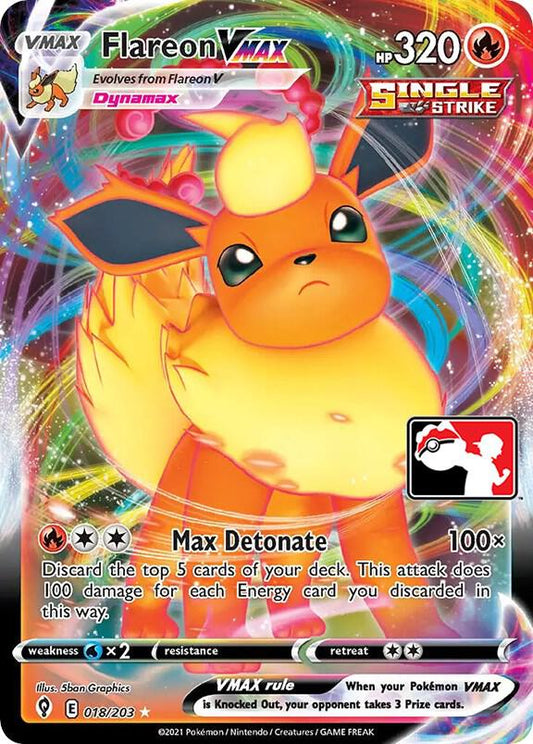 Flareon VMAX 018/203 Ultra Rare Prize Pack Series Cards Pokémon card