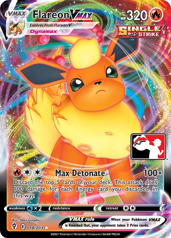 Flareon VMAX - 018/203 018/203 Ultra Rare Prize Pack Series Cards Pokémon card