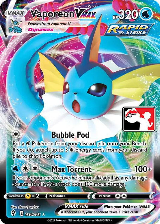 Vaporeon VMAX - 030/203 Ultra Rare Prize Pack Series Cards