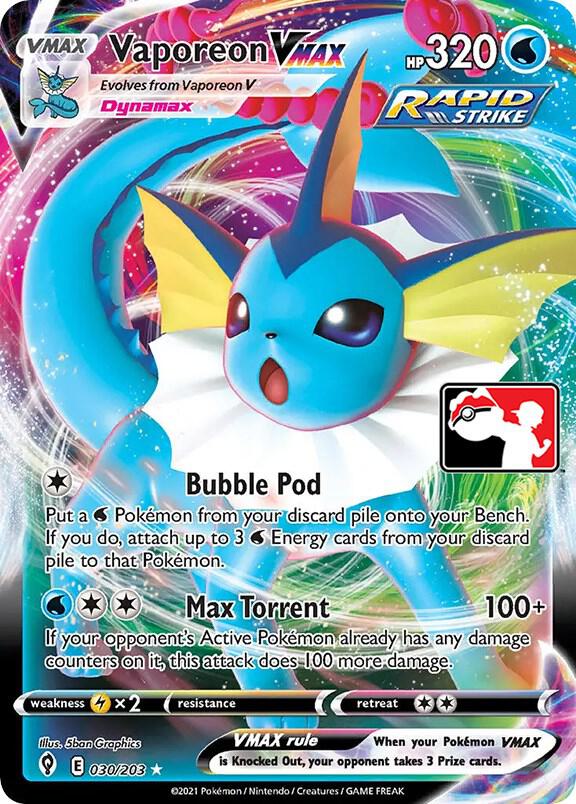 Vaporeon VMAX - 030/203 030/203 Ultra Rare Prize Pack Series Cards Pokémon card