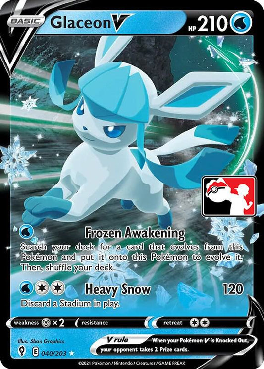 Glaceon V 040/203 Ultra Rare Prize Pack Series Cards Pokémon card