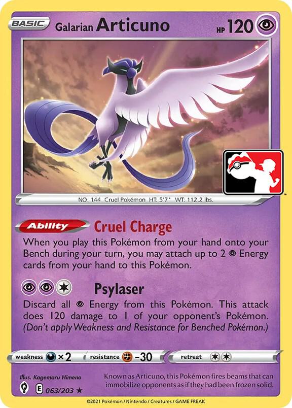 Galarian Articuno - 063/203 063/203 Rare Prize Pack Series Cards Pokémon card