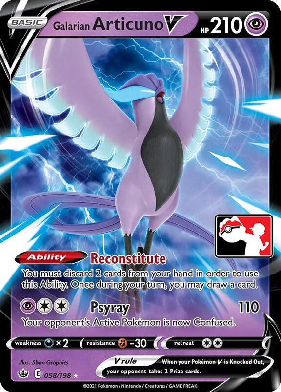 Galarian Articuno V - 058/198 058/198 Ultra Rare Prize Pack Series Cards Pokémon card