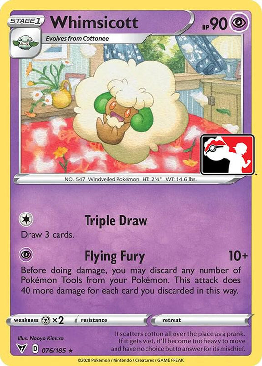 Whimsicott - 076/185 Rare Prize Pack Series Cards