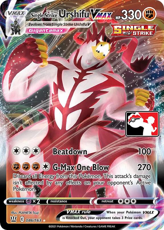 Single Strike Urshifu VMAX - 086/163 086/163 Ultra Rare Prize Pack Series Cards Pokémon card