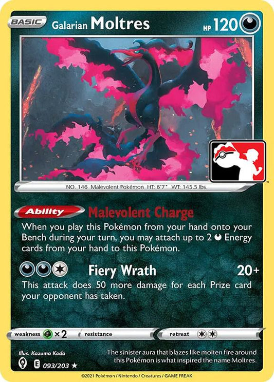 Galarian Moltres - 093/203 Rare Prize Pack Series Cards