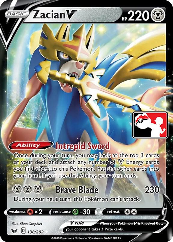 Zacian V - 138/202 138/202 Ultra Rare Prize Pack Series Cards Pokémon card