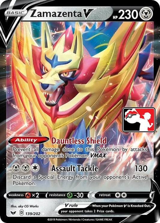 Zamazenta V - 139/202 139/202 Ultra Rare Prize Pack Series Cards Pokémon card