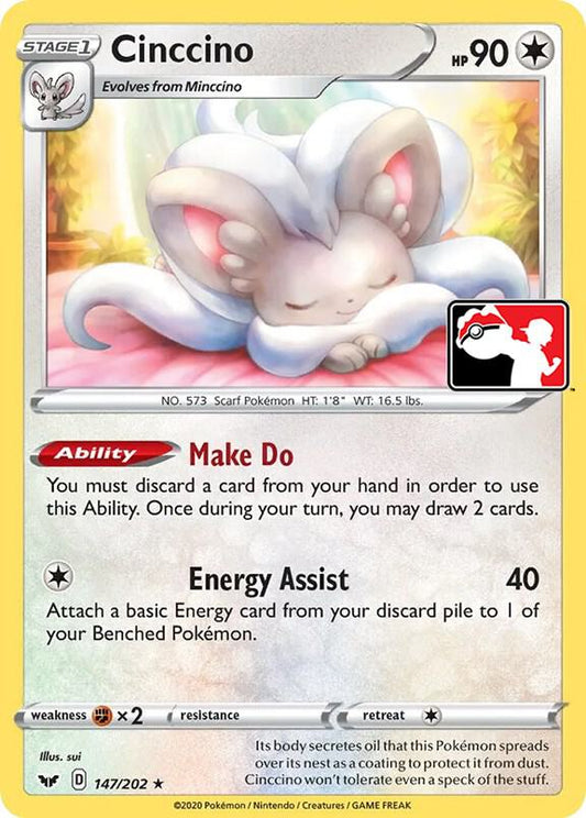 Cinccino - 147/202 Rare Prize Pack Series Cards