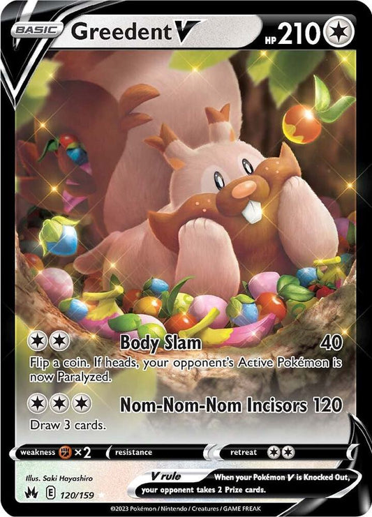 Greedent V 120/159 Ultra Rare Crown Zenith Pokémon card
