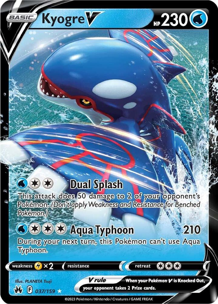Kyogre V 037/159 Ultra Rare Crown Zenith Pokémon card
