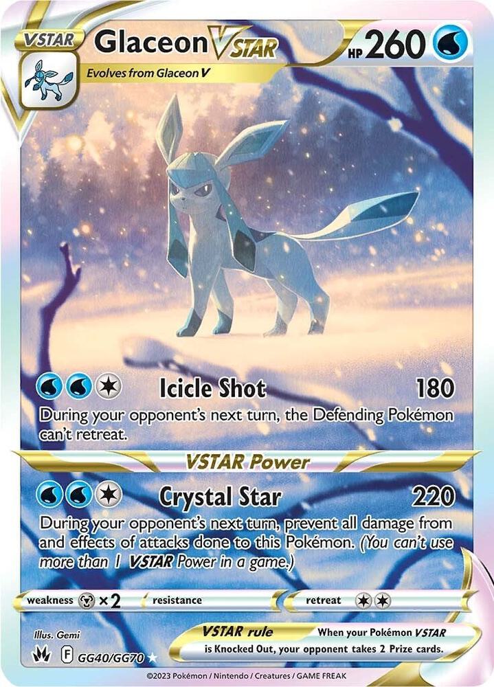 Glaceon VSTAR GG40/GG70 Ultra Rare Galarian Gallery Pokémon card