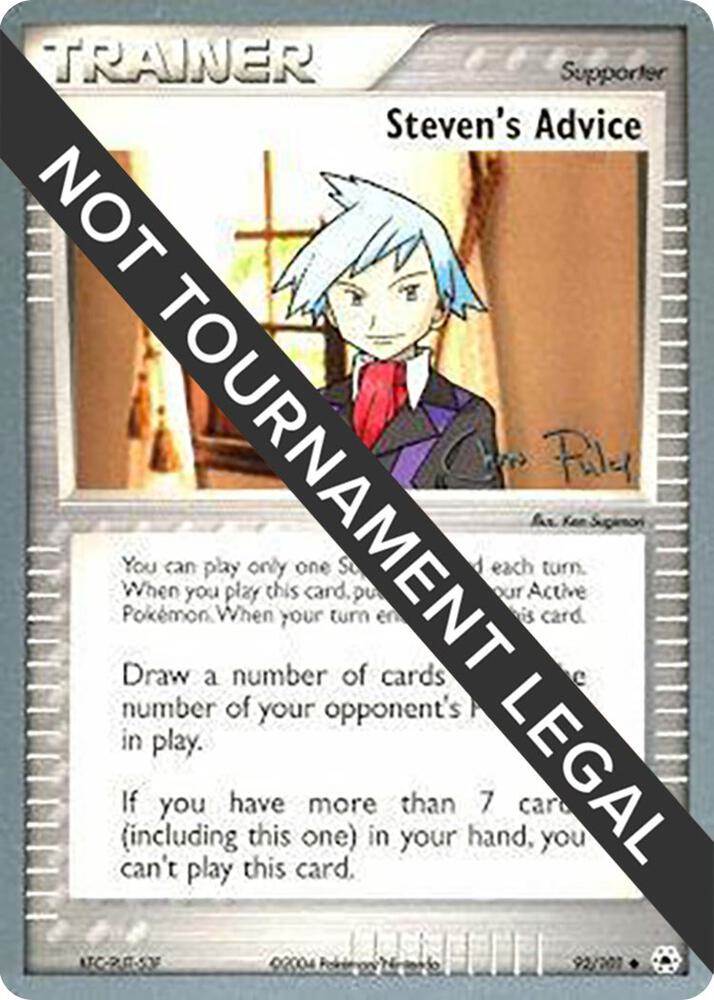 Steven's Advice - 2004 (Chris Fulop) 92/101 Uncommon World Championship Decks Pokémon card