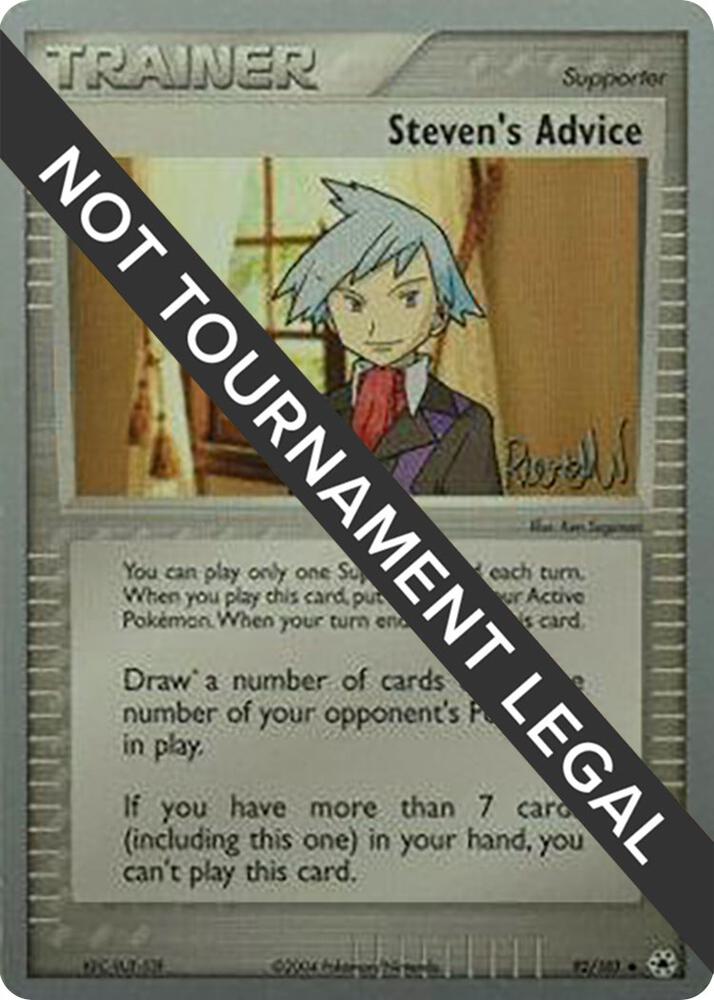 Steven's Advice - 2004 (Reed Weichler) 92/101 Uncommon World Championship Decks Pokémon card