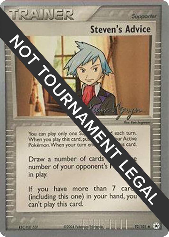 Steven's Advice - 2004 (Kevin Nguyen) 92/101 Uncommon World Championship Decks Pokémon card