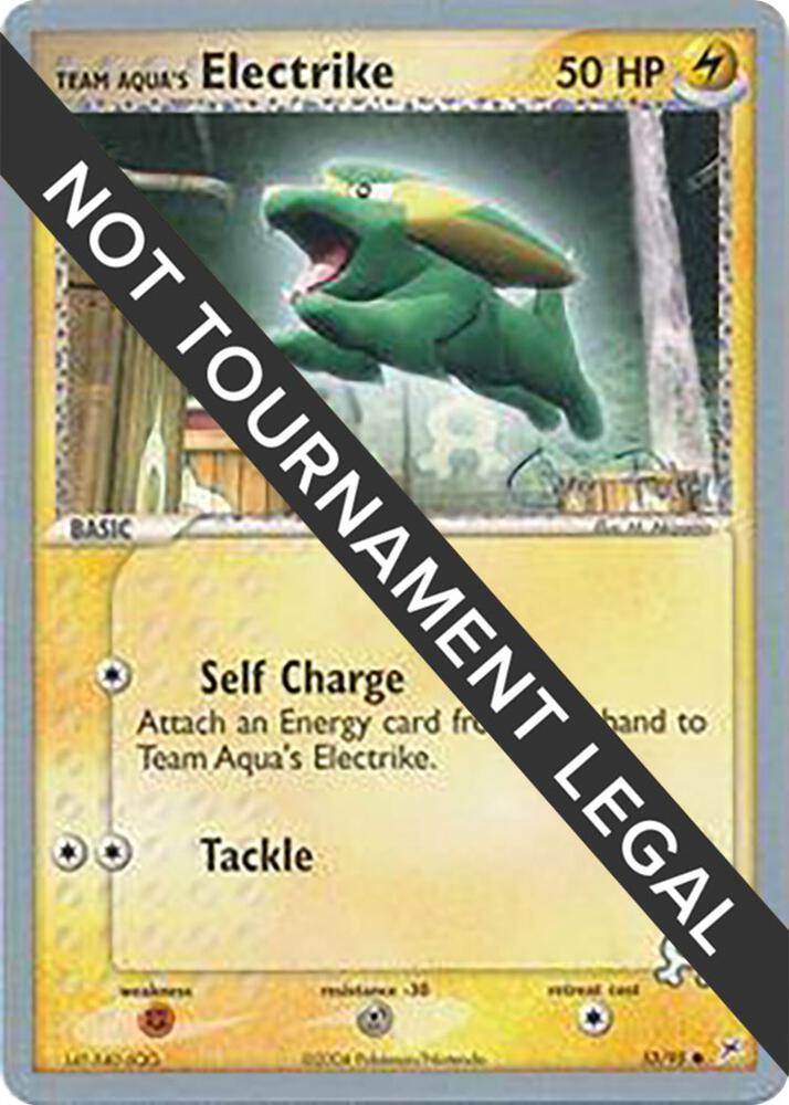 Team Aqua's Electrike - 2004 (Chris Fulop) 27/95 Uncommon World Championship Decks Pokémon card