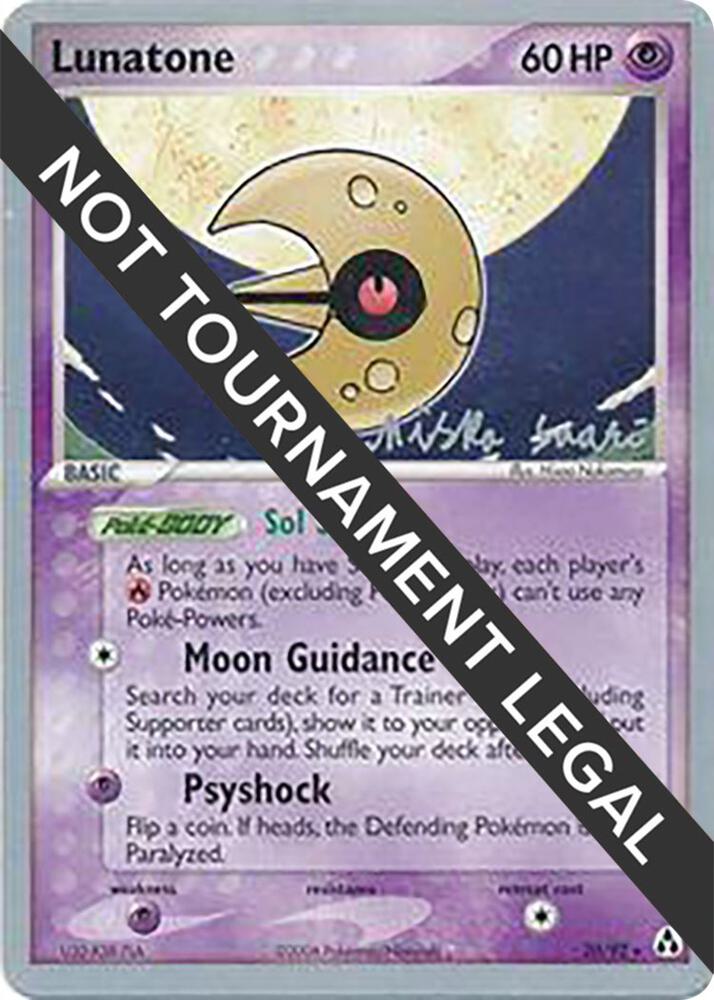 Lunatone (20) - 2006 (Miska Saari) 20/92 Rare World Championship Decks Pokémon card