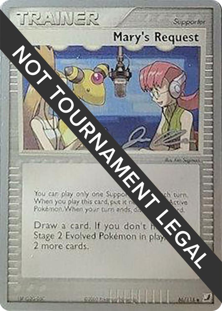 Mary's Request - 2006 (Jason Klaczynski) 86/115 Uncommon World Championship Decks Pokémon card