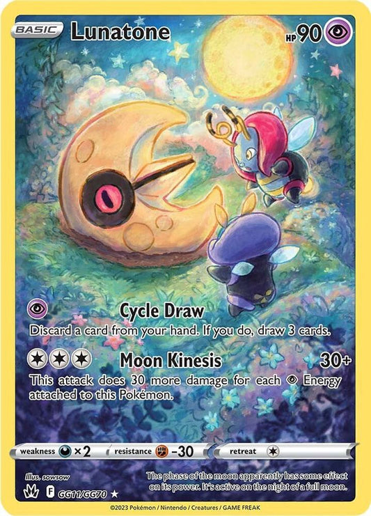 Lunatone GG11/GG70 Ultra Rare Galarian Gallery Pokémon card
