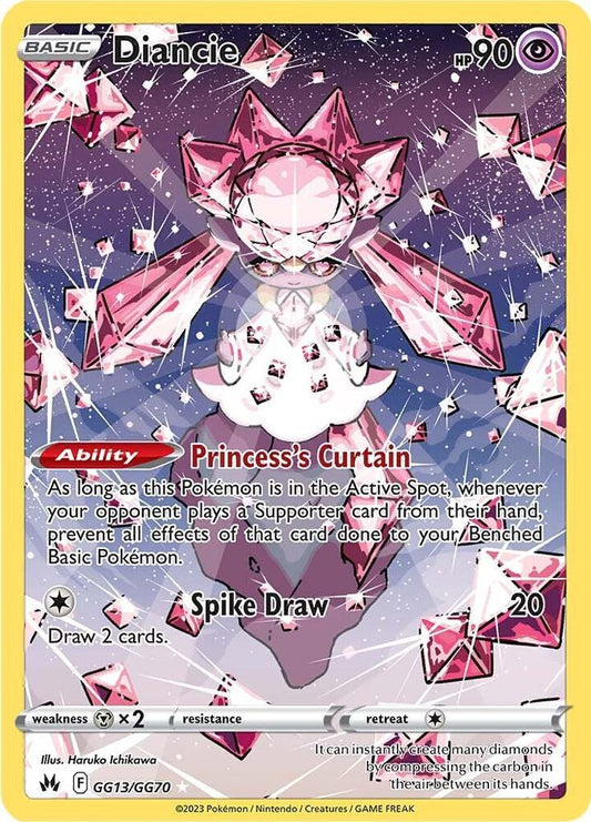 Diancie GG13/GG70 Ultra Rare Galarian Gallery Pokémon card
