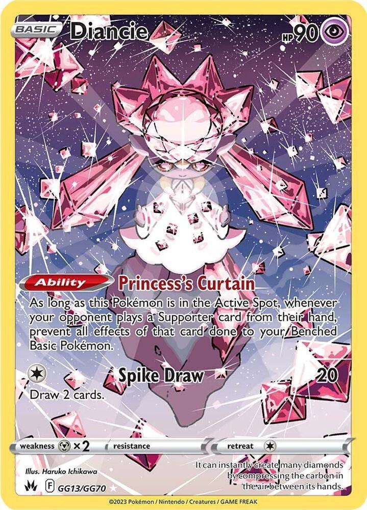 Diancie GG13/GG70 Ultra Rare Galarian Gallery Pokémon card