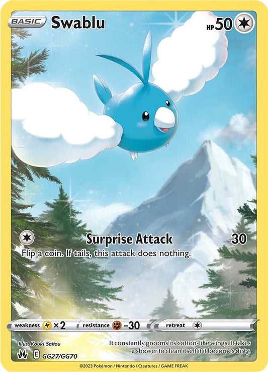 Swablu GG27/GG70 Ultra Rare Galarian Gallery Pokémon card