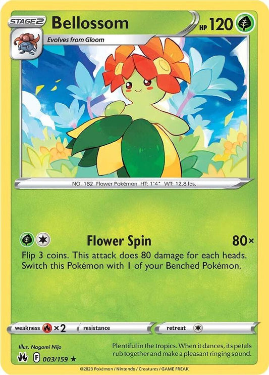 Bellossom 003/159 Rare Crown Zenith Pokémon card