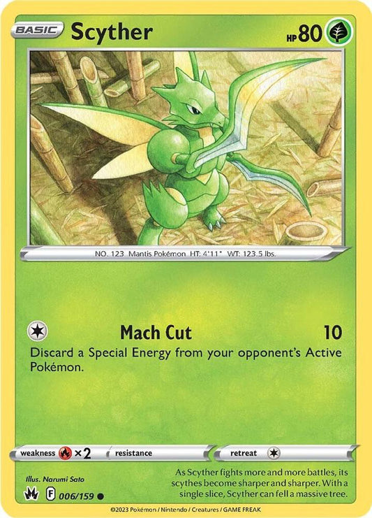 Scyther 006/159 Common Crown Zenith Pokémon card