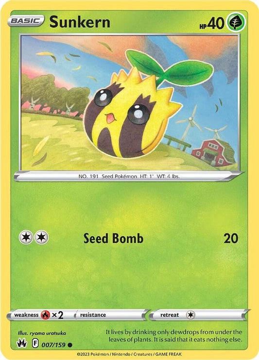 Sunkern 007/159 Common Crown Zenith Pokémon card
