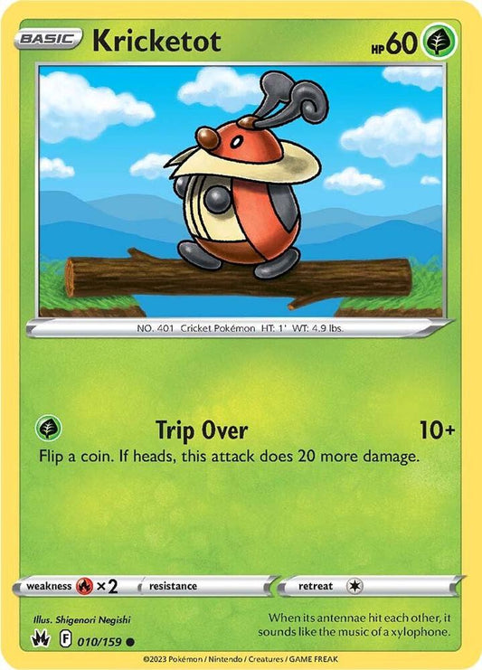 Kricketot 010/159 Common Crown Zenith Pokémon card