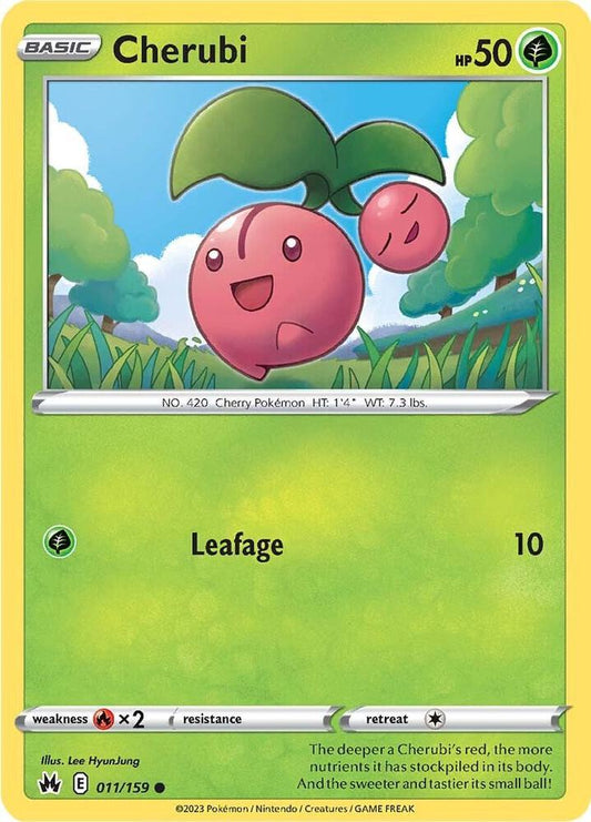 Cherubi 011/159 Common Crown Zenith Pokémon card