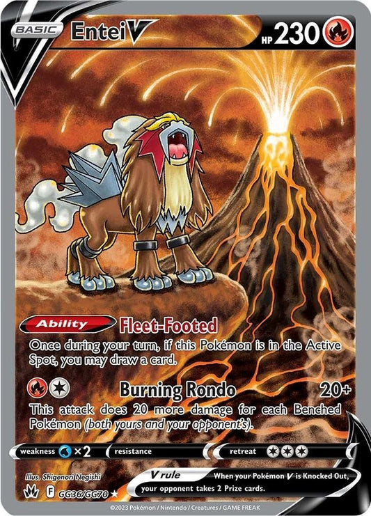 Entei V GG36/GG70 Ultra Rare Galarian Gallery Pokémon card