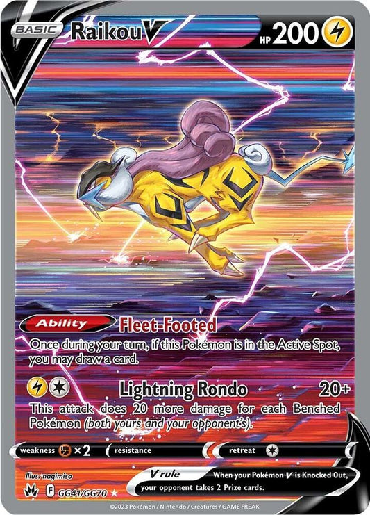 Raikou V GG41/GG70 Ultra Rare Galarian Gallery Pokémon card