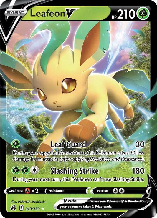 Leafeon V 013/159 Ultra Rare Crown Zenith Pokémon card