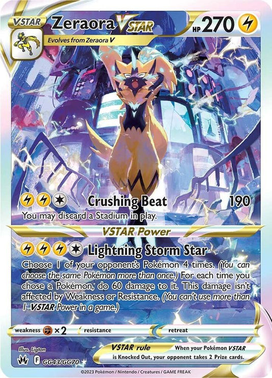 Zeraora VSTAR - GG43/GG70 Ultra Rare Crown Zenith: Galarian Gallery