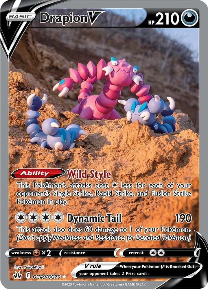 Drapion V GG49/GG70 Ultra Rare Galarian Gallery Pokémon card