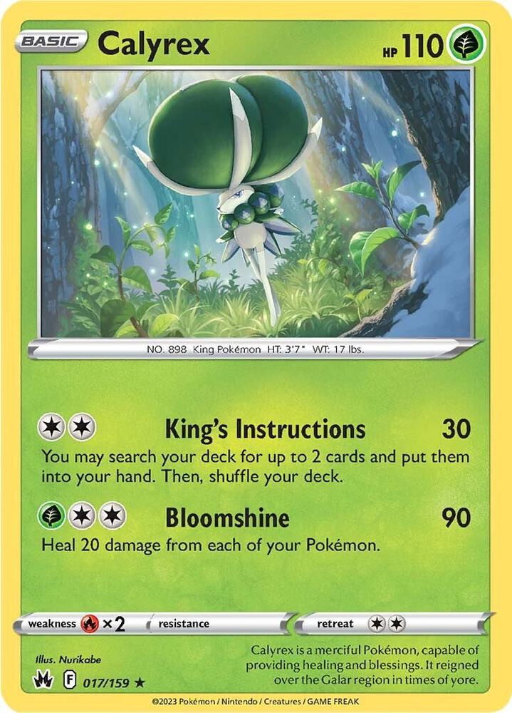 Calyrex 017/159 Holo Rare Crown Zenith Pokémon card